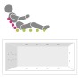 Villeroy & Boch Loop & Friends Square Duo Badewanne 180 x 80 cm, Combipool Entry, Technik Position 1