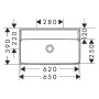 hansgrohe Xanuia Q Waschtisch Compact 650/390 ohne Hahnloch und Überlauf