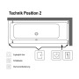 Villeroy & Boch Subway Duo-Badewanne 190 x 90 cm, Special Combi Pool Active, Technik Position 2