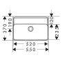 hansgrohe Xanuia Q Waschtisch Compact 550/370 ohne Hahnloch und Überlauf, SmartClean