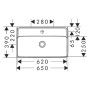 hansgrohe Xanuia Q Waschtisch Compact 650/390 mit Hahnloch ohne Überlauf, SmartClean