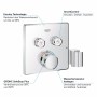 GROHE Grohtherm SmartControl Thermostat Fertigmontageset mit 2 Absperrventilen und integriertem Brausehalter, eckige Ausführung