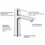 GROHE Lineare Neu Einhand-Waschtischbatterie S-Size mit Zugstangen-Ablaufgarnitur
