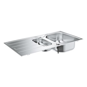 GROHE K200 Edelstahl-Einbauspüle 96,5 x 50 cm mit 1,5 Becken und Abtropffläche, reversible