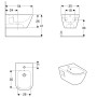 Geberit Renova Plan Square Wandbidet, teilgeschlossenen Form