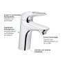 GROHE Eurostyle Einhand-Waschtischbatterie DN 15 S-Size, offener Metall-Hebelgriff, mit Ablaufgarnitur
