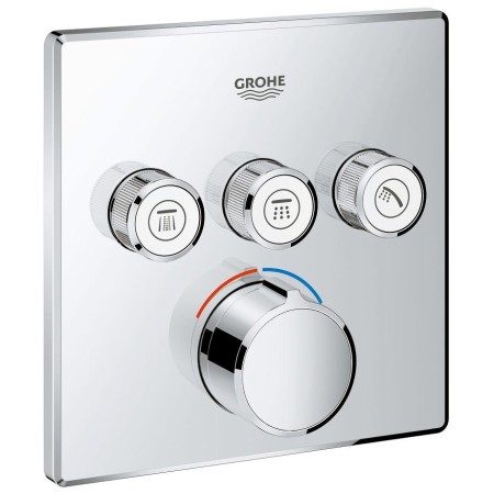 GROHE SmartControl Unterputzmischer Fertigmontageset mit 3 Absperrventilen, eckige Ausführung