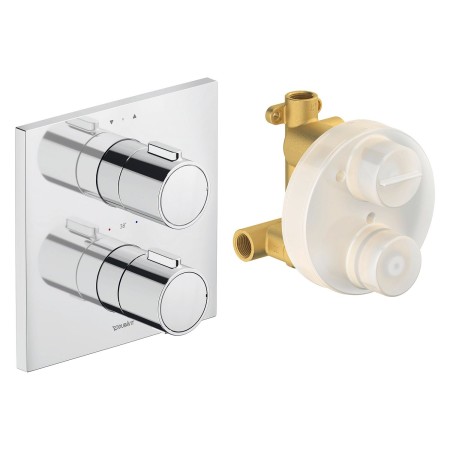 Duravit Thermostatarmaturen Thermostat Unterputz Set, eckig
