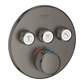 GROHE Grohtherm SmartControl Thermostat Fertigmontageset mit 3 Absperrventilen, runde Ausführung
