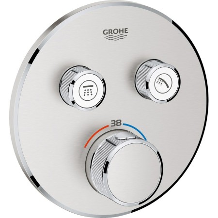 GROHE Grohtherm SmartControl Thermostat Fertigmontageset mit 2 Absperrventilen, runde Ausführung
