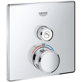 GROHE Grohtherm SmartControl Thermostat Fertigmontageset mit einem Absperrventil, eckige Ausführung