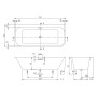 Villeroy & Boch Taro Vorwand-Badewanne 170 x 75 cm für Eckeinbau links