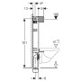 Geberit Kombifix Element für Wand-WC, 108 cm, mit Omega UP-Spülkasten 12 cm für Betätigung von vorne