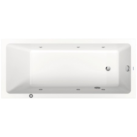 Duravit No. 1 Rechteck-Whirlwanne Jet Project 180 x 80 cm mit 1 Rückenschräge