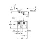GROHE K700 Edelstahlspüle 59,5 x 45 cm mit 1,5 Becken, für Einbau rechts