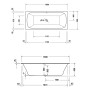 Duravit Qatego Rechteck-Badewanne 180 x 80 cm, Einbauversion
