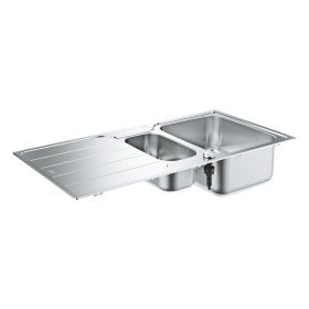 GROHE K500 Edelstahl-Einbauspüle 100 x 50 cm mit 1,5 Becken und Abtropffläche, reversible
