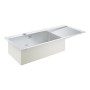 GROHE K1000 Edelstahl-Einbauspüle 116 x 52 cm mit Abtropffläche, Becken links