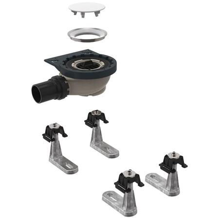 Geberit Rohbauset, zu Setaplano Duschfläche, Sperrwasserhöhe 5 cm, mit 4 Füßen
