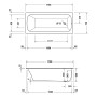Duravit Qatego Rechteck-Badewanne 170 x 75 cm, Einbauversion