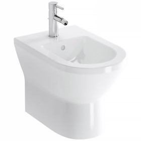 VitrA Integra Stand-Bidet mit Überlaufloch, 1 Hahnloch mittig, mit seitlichen Löchern