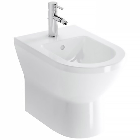 VitrA Integra Stand-Bidet mit Überlaufloch, 1 Hahnloch mittig, mit seitlichen Löchern