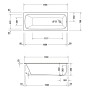 Duravit Qatego Rechteck-Badewanne 170 x 70 cm, Einbauversion