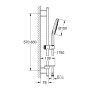 GROHE Rainshower SmartActive 150 Brausestangenset , 3 Strahlarten, Brausestange 60 cm
