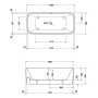 Duravit Qatego Rechteck-Badewanne 180 x 80 cm, freistehend