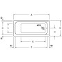 Duravit D-Code Rechteck Whirlwanne 160 x 70 cm mit Jet Project