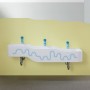 Geberit Bambini Spiel- und Waschlandschaft, 3 Waschplätze, tieferes Becken rechts