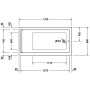 Duravit Starck Rechteck Whirlwanne 170 x 90 cm mit Combi-System E, einer Rückenschräge