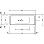 Duravit Starck Rechteck Whirlwanne 180 x 80 cm mit Jet System, zwei Rückenschrägen