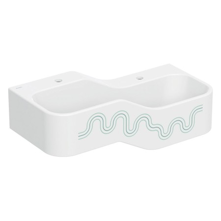 Geberit Bambini Spiel- und Waschlandschaft, 2 Waschplätze, tieferes Becken rechts