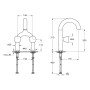 VitrA Liquid Zweigriff-Waschtischarmatur, 2-Loch-Montage, 31 cm