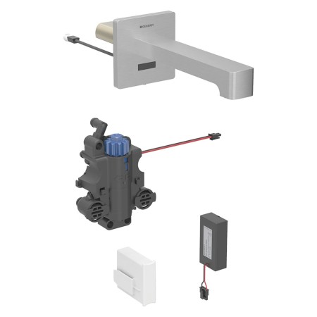 Geberit Brenta Waschtischarmatur Wandmontage, Batteriebetrieb, für UP-Funktionsbox