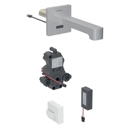 Geberit Brenta Waschtischarmatur Wandmontage, Batteriebetrieb, für UP-Funktionsbox
