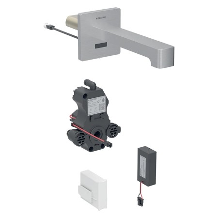 Geberit Brenta Waschtischarmatur Wandmontage, Batteriebetrieb, für UP-Funktionsbox