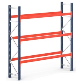 PALETTENREGAL GRUNDELEMENT 4.5m hoch - 2.7m breit - 110cm tief 12 Palettenplätze PALETTENREGAL GRUNDELEMENT 4.5m hoch - 2.7m breit - 110cm tief 12 Palettenplätze
