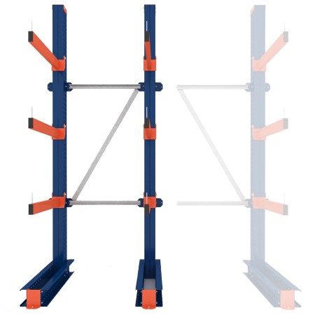 KRAGARMREGAL EINSEITIG GRUNDELEMENT 3m hoch - 80cm armtiefe - 1.1m breit