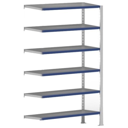 EVOLUTION ANBAUREGAL 2.5m hoch - 40cm tief - 100cm breit - 6 Ebene, grau