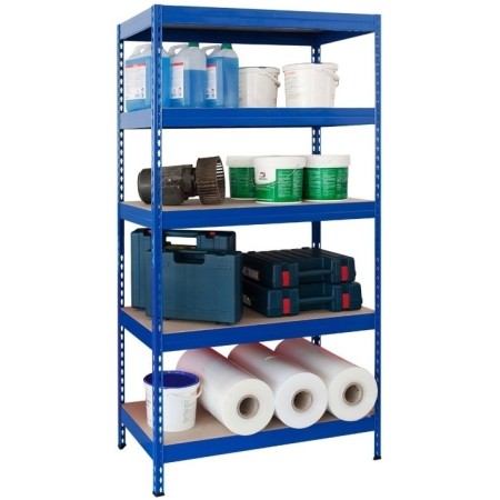 SCHWERLASTREGAL 1330kg - 176cm hoch - 90cm breit - 45cm tief - 5 Ebene - Blau