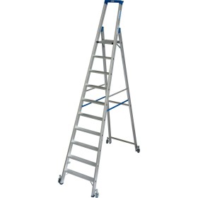Stabilo Stufen-Stehleiter, fahrbar 10 Stufen Stabilo Stufen-Stehleiter, fahrbar 10 Stufen