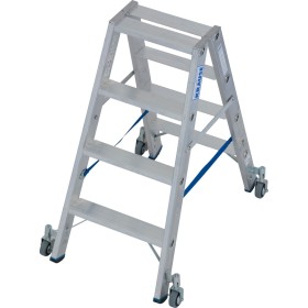 Stabilo Stufen-Doppelleiter, fahrbar 2x4 Stufen Stabilo Stufen-Doppelleiter, fahrbar 2x4 Stufen