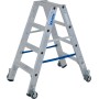 Stabilo Stufen-Doppelleiter, fahrbar 2x4 Stufen
