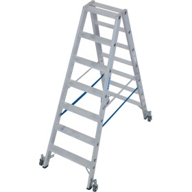 Stabilo Stufen-Doppelleiter, fahrbar 2x7 Stufen Stabilo Stufen-Doppelleiter, fahrbar 2x7 Stufen
