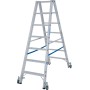 Stabilo Stufen-Doppelleiter, fahrbar 2x7 Stufen