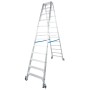 Stabilo Stufen-Doppelleiter, fahrbar 2x12 Stufen