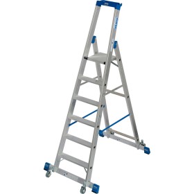 Stabilo Stufen-Stehleiter, fahrbar mit Traverse 6 Stufen Stabilo Stufen-Stehleiter, fahrbar mit Traverse 6 Stufen