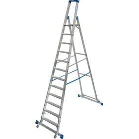 Stabilo Stufen-Stehleiter, fahrbar mit Traverse 12 Stufen Stabilo Stufen-Stehleiter, fahrbar mit Traverse 12 Stufen